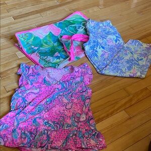 Lilly Pulitzer Vibrant Pink and Blue Top